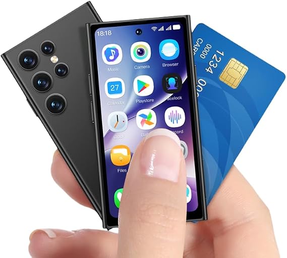 Truely Mini Smartphone, ONEMYTH S25 Pro 4.0-inch 2GB RAM 16GB ROM Android 10.0 3G Network Small Phone (Black)