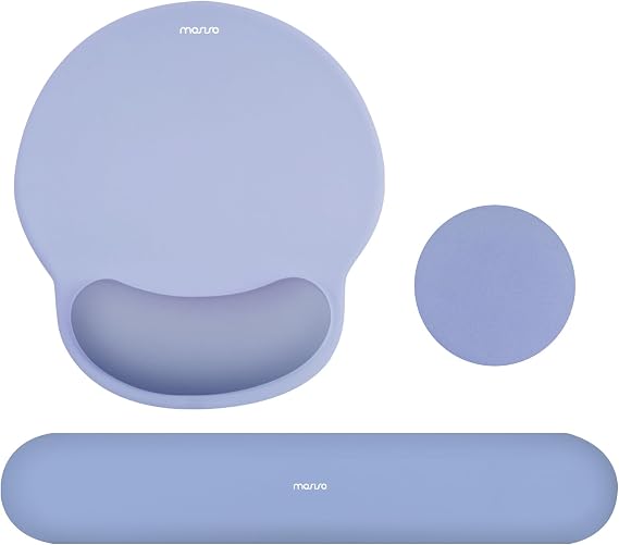 MOSISO Wrist Rest Support for Mouse Pad&Keyboard Set, Stone Blue