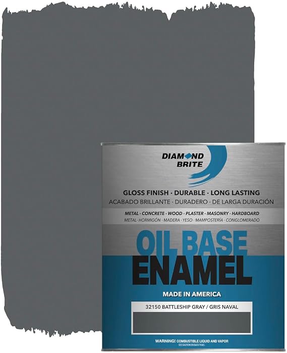 Diamond Brite Oil-Based Enamel Paint, Battleship Gray, 1 Quart, 32150-2