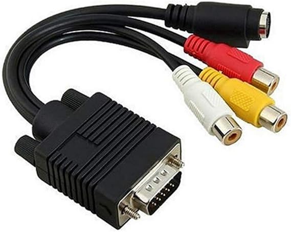 ANRANK High Performance VGA SVGA to S-Video 3 RCA Composite AV TV Out Adapter Converter Cable for PC Laptop