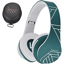 PowerLocus Bluetooth Over-Ear Headphones, Wireless Stereo Foldable Headphones Wireless and Wired Headsets with Built-in Mic, Micro SD/TF, FM for iPhone/Samsung/iPad/PC (Blue/White)