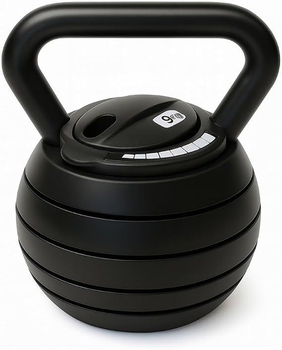 Adjustable Kettlebell Weight Set Exercise Home Gym Fitness Workout 9Kg | Ideal Kettle Bells for Body Toning & Strength Training | Space-Saving Fitness Solution
