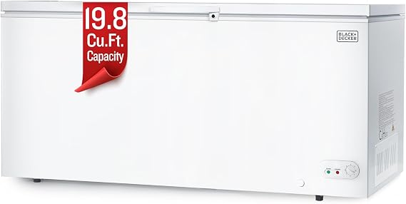 BLACK+DECKER 19.8 Cu. Ft. Chest Freezer, R600a Refrigerant, BCF1980E, White