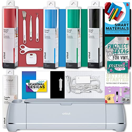 Cricut Maker 3 Machine Smart Permanent Vinyl and Tool Set Bundle - Beginner Matless Cutting Machine, DIY Custom Craft Projects and Home Decor, Easy to Use, 10X Cutting Force and 2x Faster