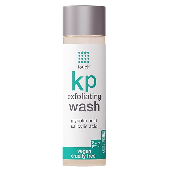 TOUCH Keratosis Pilaris Body Wash with Glycolic Acid, Salicylic Acid | Exfoliating 15% Glycolic Acid body wash with Aloe Vera & Hyaluronic Acid for rough, dry & bumpy skin
