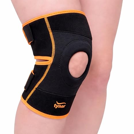 TYNOR Knee Support Brace for Men & Women, Adjustable Knee Compression Sleeve Wrap with Patellar Pad for Running, Knee Pain, Arthritis Pain & Meniscus Tear, Knee Brace for Sports, Workout - One Size