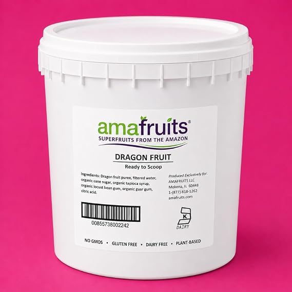 Amafruits Dragon Fruit (Pitaya), Frozen 3 Gallon Tub