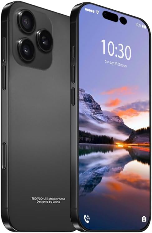 A16 Pro Max Unlocked Phones, 12256GB1TB Memory Android Phone, Android 15 Smartphone, 108MP Camera, 6800mAh Long Battery Life,Dual SIM,Dual Standby, GPS, Face ID, 5G Phone-Titanium Black