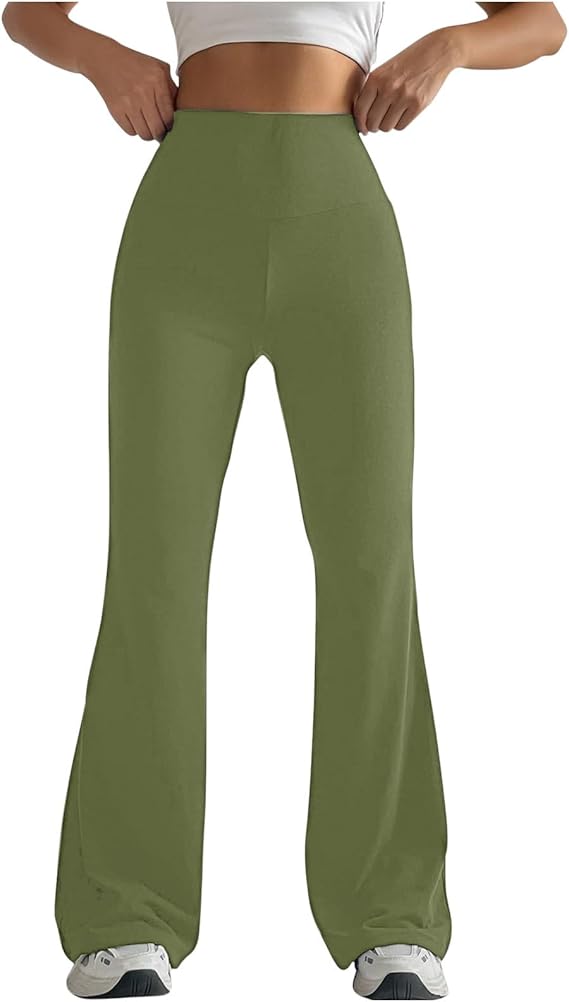 BOXIACEY Womens Bootcut Yoga Pants Tummy Control Flare Leggings High Waisted Bootleg Yoga Pants Tummy Control Work Pants