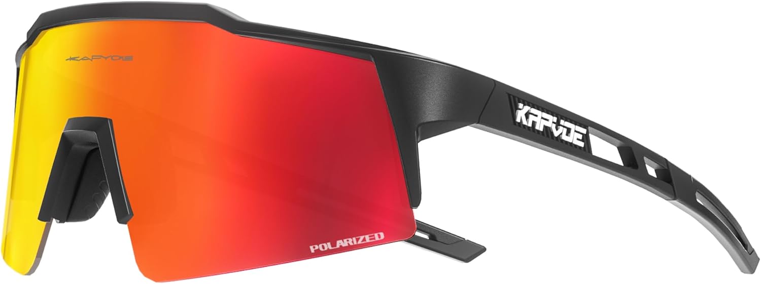 KAPVOE Youth Adult Baseball Sunglasses Polarized Cycling Glasses MTB Sports Mountain Bike Running Triathlon - K9023
