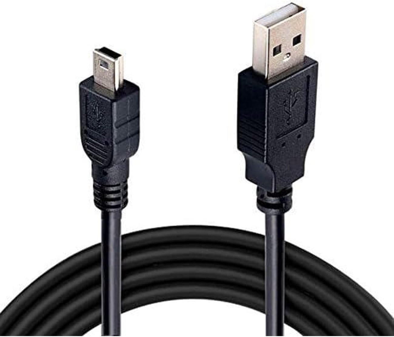 Alfais 4575 Mini USB to USB Data Charging Cable, Black