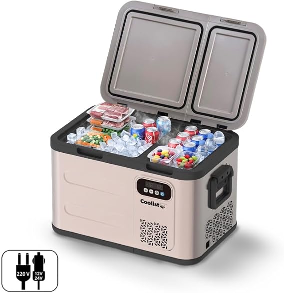 Coolist CLK40D 12/24V/220Volt 39 Litre Çift Bölmeli Outdoor Kompresörlü Bluetooth Bağlantılı Oto Buzdolabı