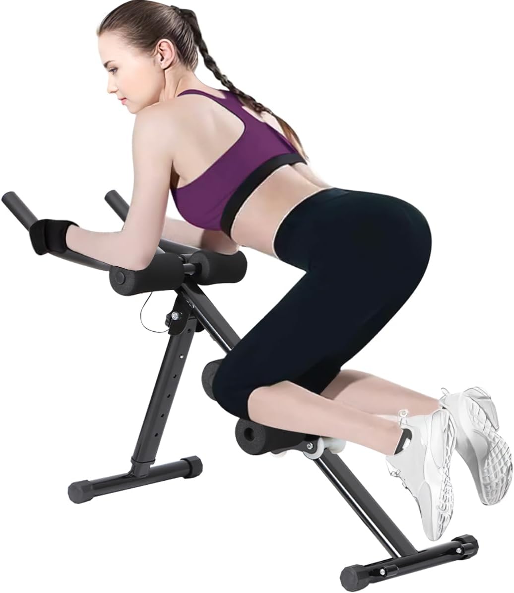 Panana Ab Machine Abdominal Trainers AB Workout Machine for Home Gym Foldable Core Strength Training Ab Cruncher Fitness Equipment with 5 Levels and Digital Display