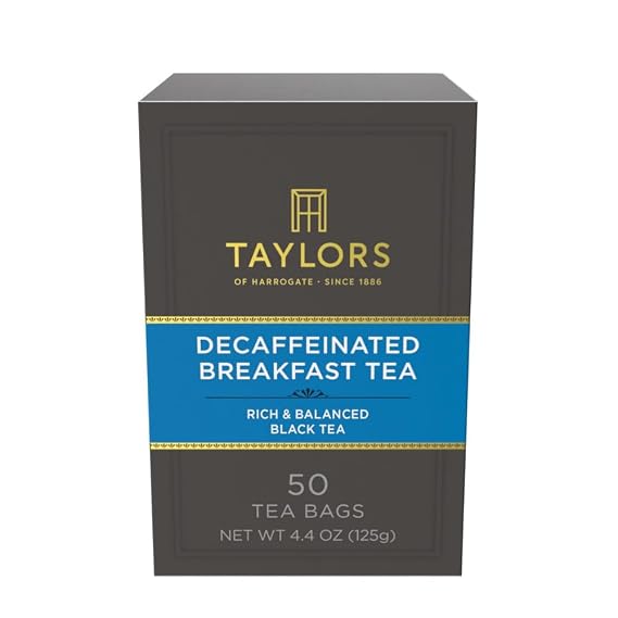 Taylors of Harrogate Decaffeinated Breakfast Tea, 50ct (Pack of 1)