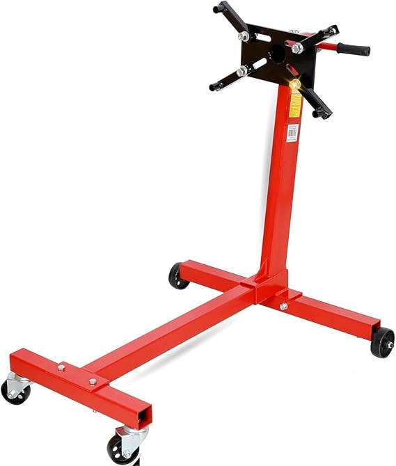 Rotating Engine Stand with 360 Degree Rotating Head Motor Stand | Heavy Duty Adjustable 1000 lbs Capacity 4-Universal Casters