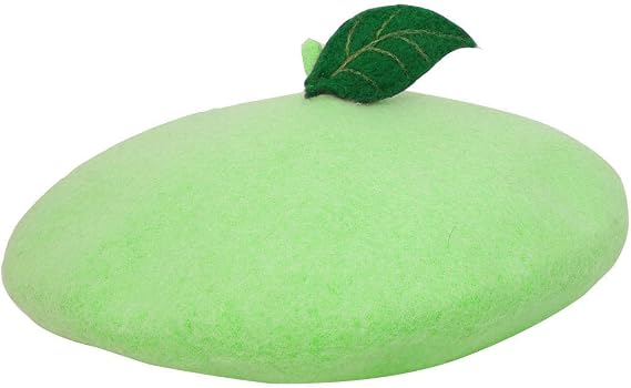 Green Leave Fruit Cosplay Beret Vintage Painter Hat Lolita Kawaii Wool Cap Xmas Gift