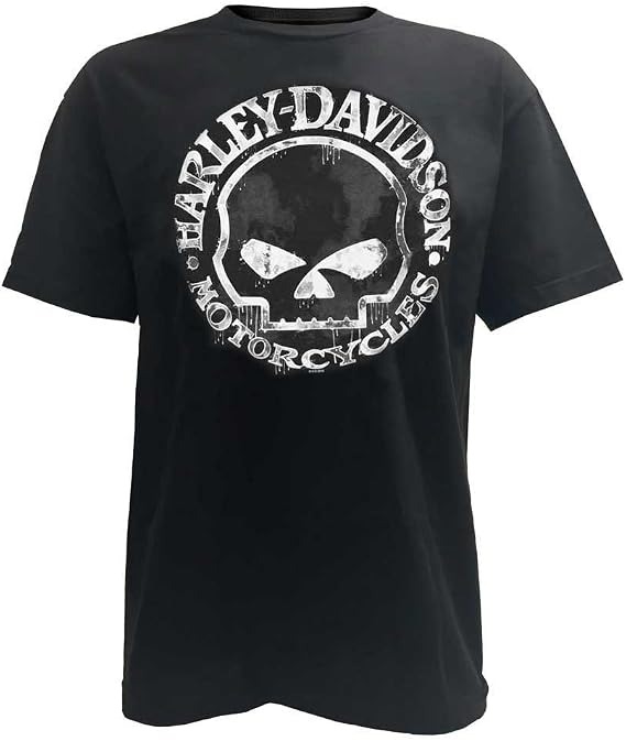 Harley-Davidson Men's T-Shirt, Hand Made Willie G Skull Distressed 30294030