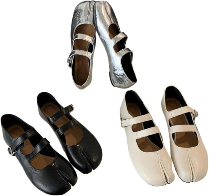 Tabby Shoes, Tabi Flats, Mary Janes Split Toe, Tabis Ballet Sandals Non Slip Casual Comfy Breathable Y2K Kawaii Fashion Trendy Elegant Dressy Pumps Office Business Spring Summer Fall
