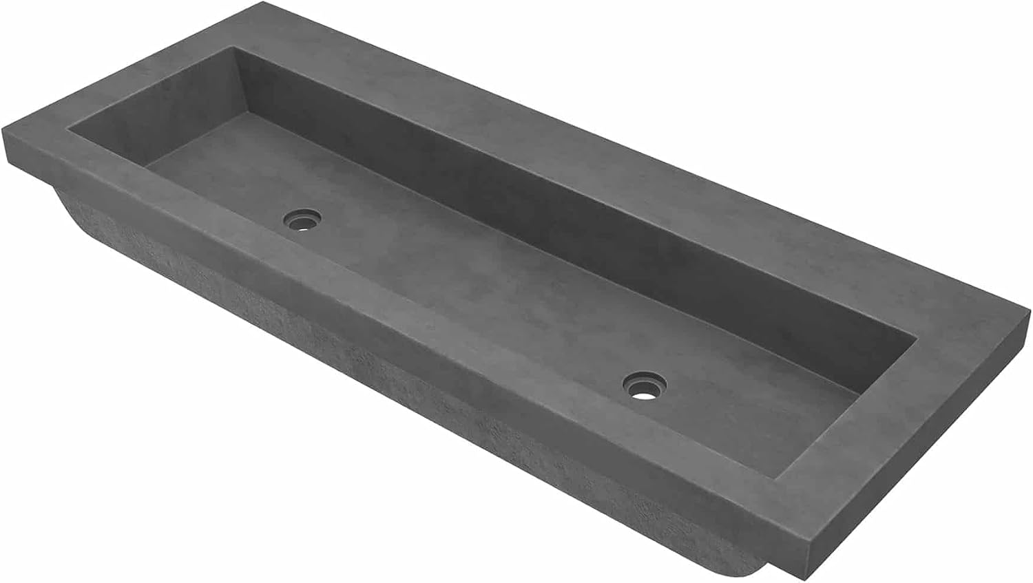 NSL4819-SX Native Stone Trough Bathroom Sink, 48 x 19, Slate, No Faucet Holes