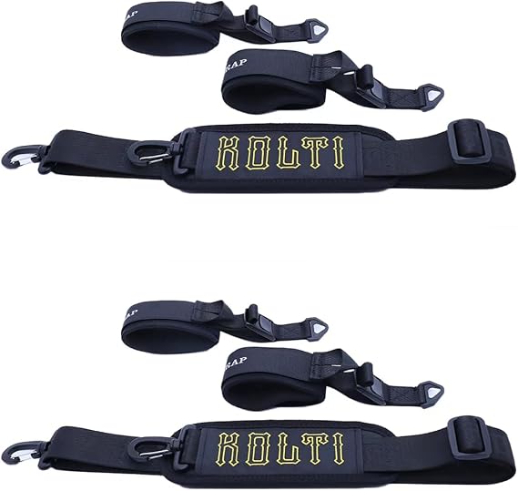 Kolti Ski Strap & Pole Carrier, Adjustable Shoulder Straps Features Cushioned Shoulder Pad & Strong Buckle