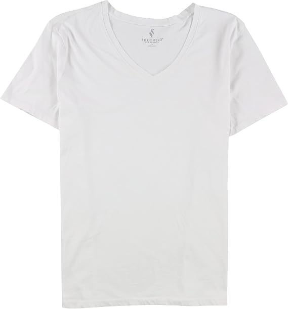 Skechers Womens Solid Basic T-Shirt, White, X-Large