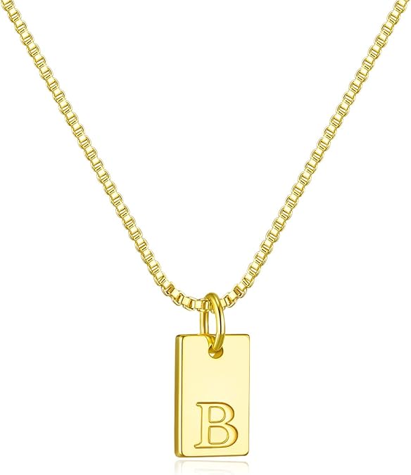 Initial Necklaces for Women 14K Gold Plated Letter Necklace Dainty Waterproof Pendant Necklace Personalized Gifts Trendy Gold Jewelry