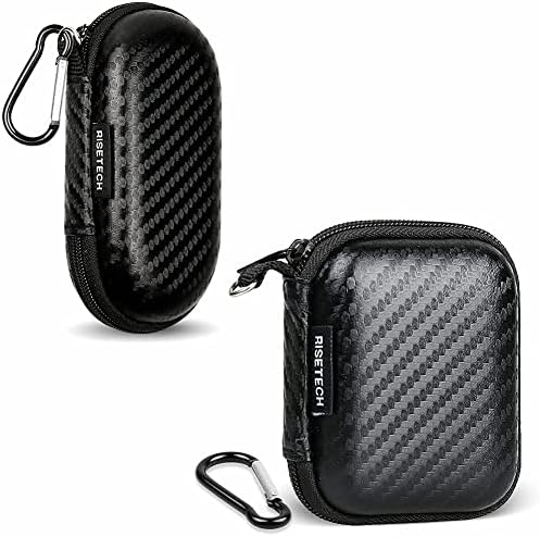 Earbud Case Holder Earphone Carrying Case Hard EVA Shell Headphone Storage Bag Small Zipper Pouch for Cell Phone Accessories -with Carabiner
