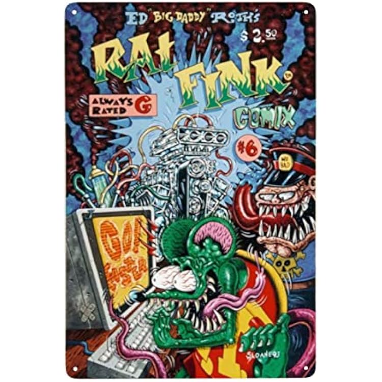 Rat Fink Monster Ed Roth Big Daddy Daddy Roth Retro Vintage Tin Sign Bar Pub Home Metal Poster Wall Art Decor Poster