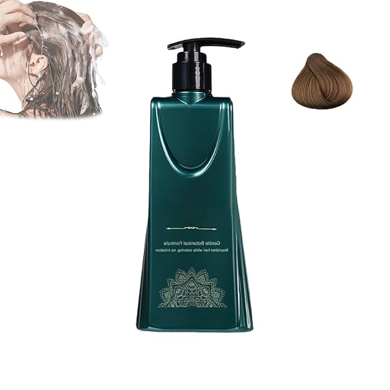DYJAGYO Mild Formula Hair Dye Set, Plant-Based Hair Color for Gray Coverage, Long-Lasting No-Mix Hair Dye Kit, Nourishing Natural Hair Color Shampoo for Women Men All Hair Types (Chestnut Brown)