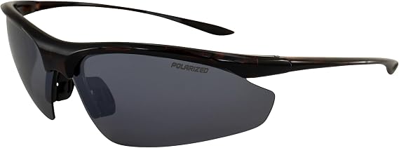 Epoch Eyewear Cadence Sport Sunglasses with Tortoise Frame and Polarized Super-Hydrophobic Smoke Lens