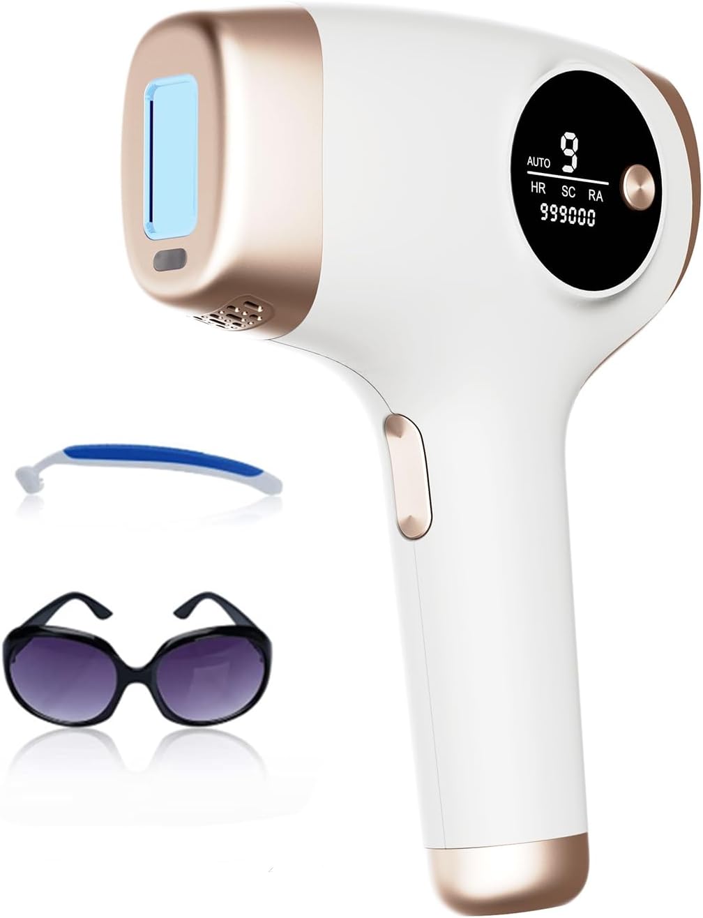 IPL Laser Hair Removal Device for Women & Men 3-in-1 Permanent Hair Removal with 9 Energy Levels 999000 Flashes Pain Free & Effective for Face Body Bikini Area Legs and Armpits