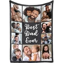 ThermoThrill Ships Next Day, Birthday Gifts for Dad Custom Blankets with Photos Personalized Picture Throw Blanket for Daddy Father Grandpa