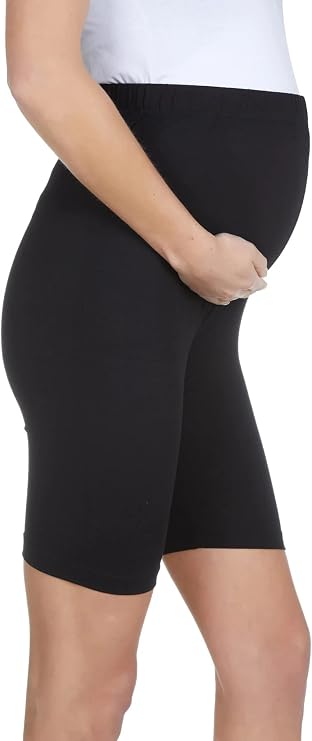 Maternity Biker Shorts Over The Belly - Pregnancy Yoga Workout Activewear