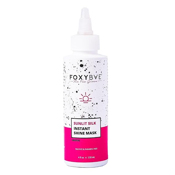 FoxyBae Hair Mask for Dry Damaged Hair - Hydrating, Nourishing, Moisturizing Mask for Growth - Sunlit Silk Instant Shine Mask - Deep Conditioning Treatment - with Biotin & Hyaluronic Acid - 4 Fl Oz
