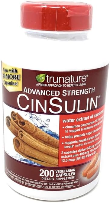 IKJ Advanced Strength Cinsulin Cinnamon, Chromium Picolinate, Vitamin D3 Cinnamon 500 Mg, Chromium Picolinate, 400 Mcg, Vitamin D3, 500 Iu, 200 Capsules
