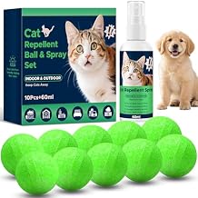 Cat Repellent Ball &,Spray, Dog Repellent, Natural Peppermint Oil Cat & Dog Deterrent Spray 60ml Outdoor and Indoor, Keep Cats Out of Yard Permanently, Protect Your Yard and Furniture