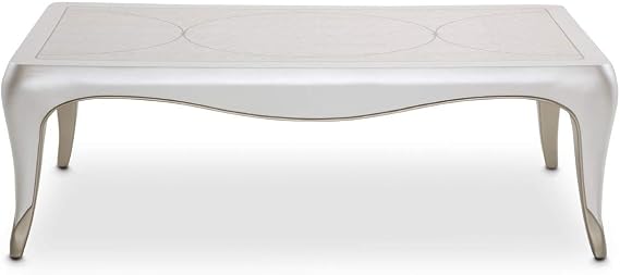 Aico Amini London Place 2 PC Cocktail & End Table Set in Creamy Pearl