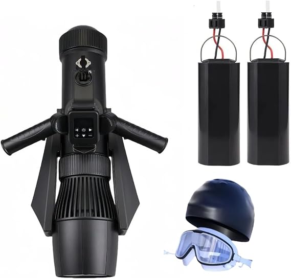 900W Dual-Battery Underwater Scooter & Paddle Board Motor, 2 * 16000mAh High Capacity, Kayak Motor with Storage Box + Swim Cap + Swim Goggles for Adults Ocean Lake Pool SUP Mount