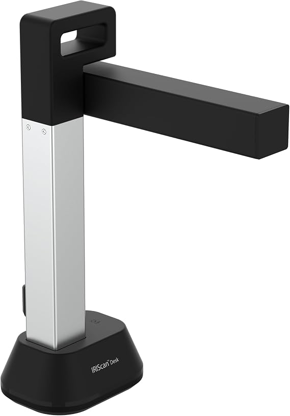 IRIScan Desk 6 8MP A4 Book and Document Scanner Grey with OCR, AI Auto-Flattening and Finger Erasing, Compatible with Windows and Mac, Readiris PDF Included