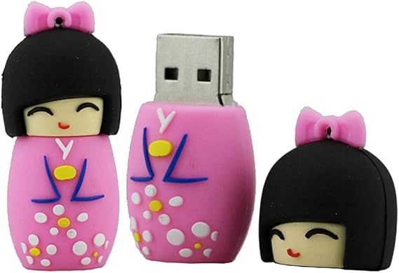 64GB Japanese Kimono Girl Shape USB Flash Drive Pen Drive Memory Flash Stick Pen Drive USB Flash Disk Thumb Drive U Disk USB Drive USB Pink
