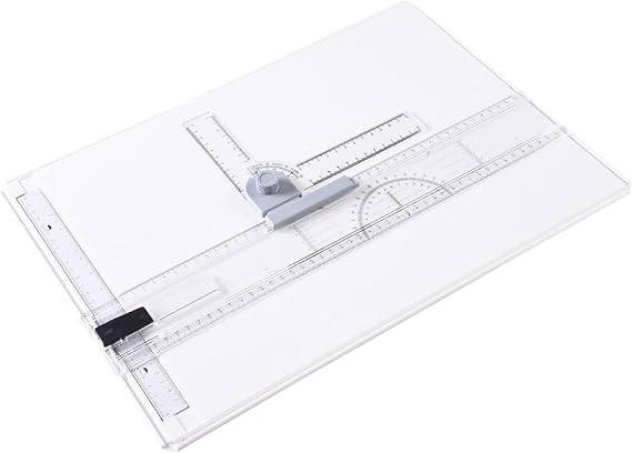 A3 Drawing Board Set Drafting Table, Lightweight Multi-Function Drafting Table with Parallel Motion and Adjustable Measuring Accessories, Ideal for Graphics Sketching & Technical Drawings