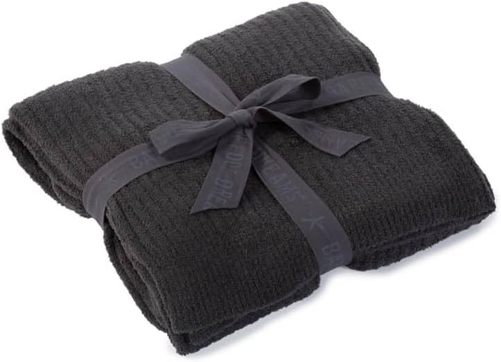 Barefoot Dreams CozyChic Lite Ribbed Throw, Carbon, One Size