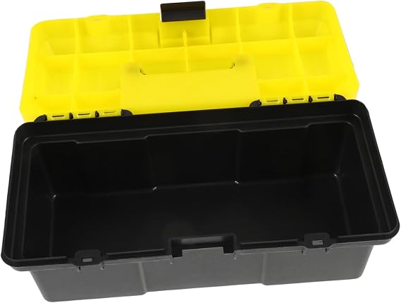 Thickened Plastic Tool Box with Buckle Closure Large Capacity Daily Use Tool Organizer for Power and Hand Portable Storage Case for Office and Home