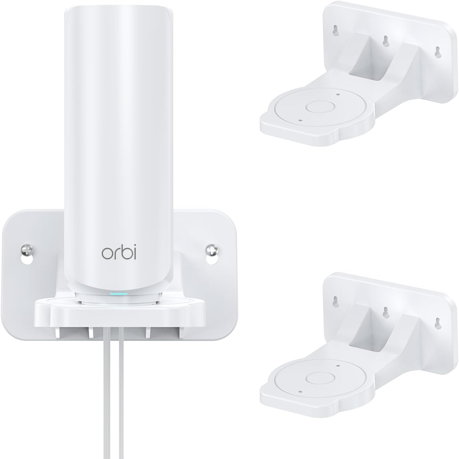 XLTTYWL Orbi WiFi 7 Wall Mount Kit Orbit 7 Mounting Bracket Space Optimized for Orbi Wi-Fi 7 Mesh System & All Net Gear Nighthawk Wi Fi 7 Router RBEWMB-1000S White, 2 Pack