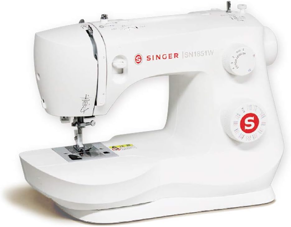 SINGER Electric Sewing Machine with Standard Foot Controller, White, for Beginners SN1851W