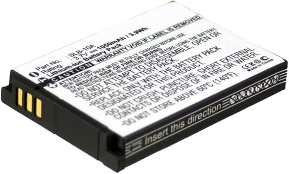 Synergy Digital Camera Battery, Compatible with Samsung SLB-10A Digital Camera, (Li-ion, 3.7V, 1050mAh) Ultra High Capacity, Replacement for Samsung SLB-10A Battery