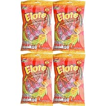 Set of 4 6oz Bags of Elote Revolcado Lollipops! Approx 44 Total Deices! Chili Covered Hard Candy Lollipop With Soft Candy Center!