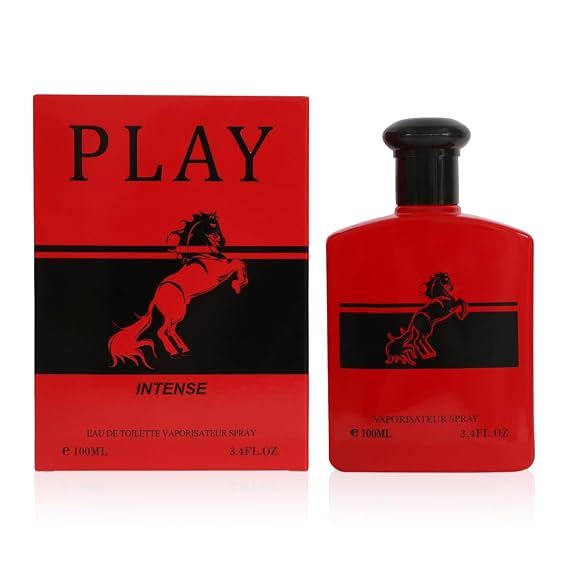 Play Intense Mens Perfume Eau De Toilette Bold Citrus Spicy Leather Masculine Scent Cologne 100ml/3.4 fl oz