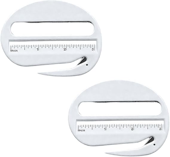 Envelope Opener, Letter Opener Envelope Slitter, Mail Opener Tool Package Opener Cutter, with Pointed End & Magnifying Glass & Scale (2PCS)