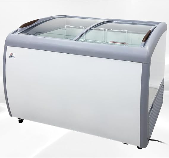 Chest Freezer Glass Door slide Commercial Ice Cream Freezer 49" White Stand Alone Curve Display Top w/Storage Baskets - 13 Cu.Ft...XS-360YXL